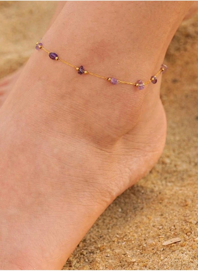 FIFTY 50 - Trendy Stainless Steel Gold Plated Anklet For Women - Image 1