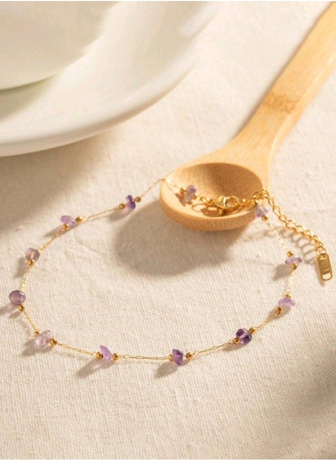 FIFTY 50 - Trendy Stainless Steel Gold Plated Anklet For Women - Image 1