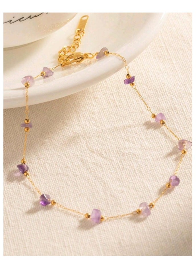 FIFTY 50 - Trendy Stainless Steel Gold Plated Anklet For Women - Image 1