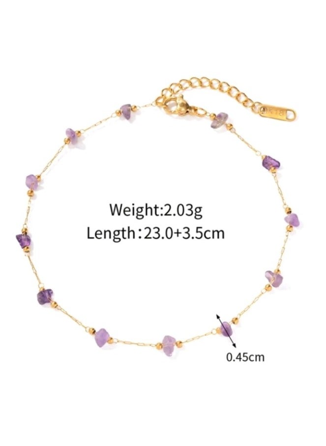 FIFTY 50 - Trendy Stainless Steel Gold Plated Anklet For Women - Image 1