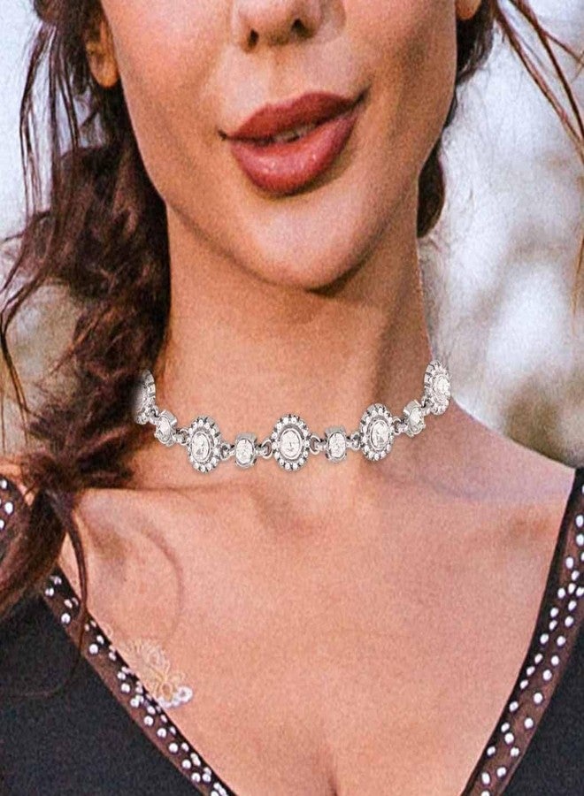 Zoestar Rhinestone Choker Necklace Glitter Crystal Collar Necklaces Sparkly Prom Jewelry for Women - Image 5