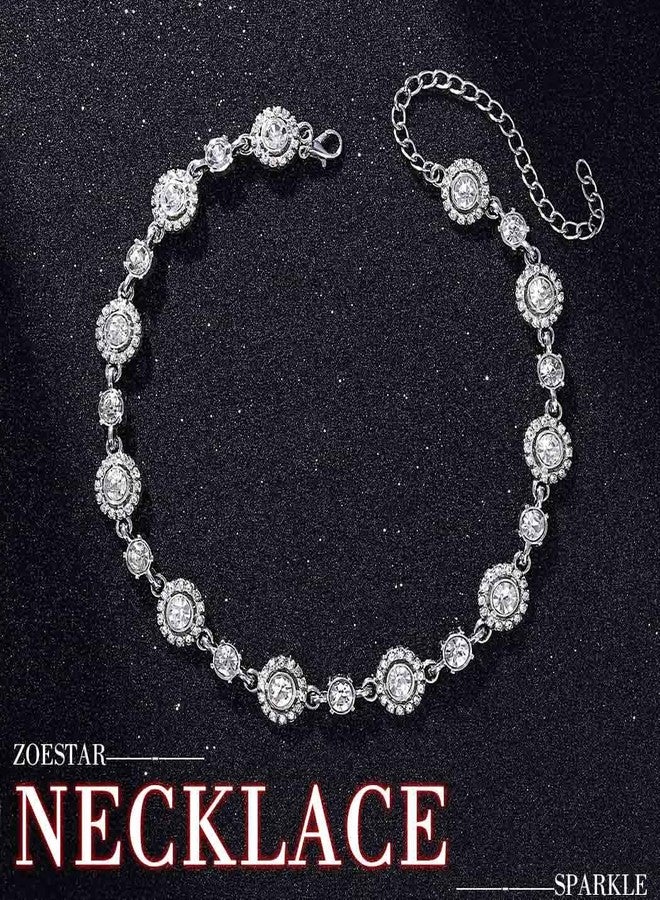Zoestar Rhinestone Choker Necklace Glitter Crystal Collar Necklaces Sparkly Prom Jewelry for Women - Image 2