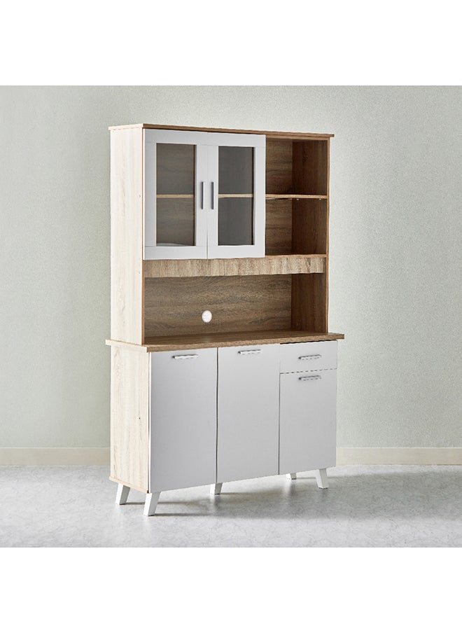 Home Box - Alford 3-Door Kitchen Cabinet with Drawer and Hutch 120 x 185.9 x 40 cm - Image 1