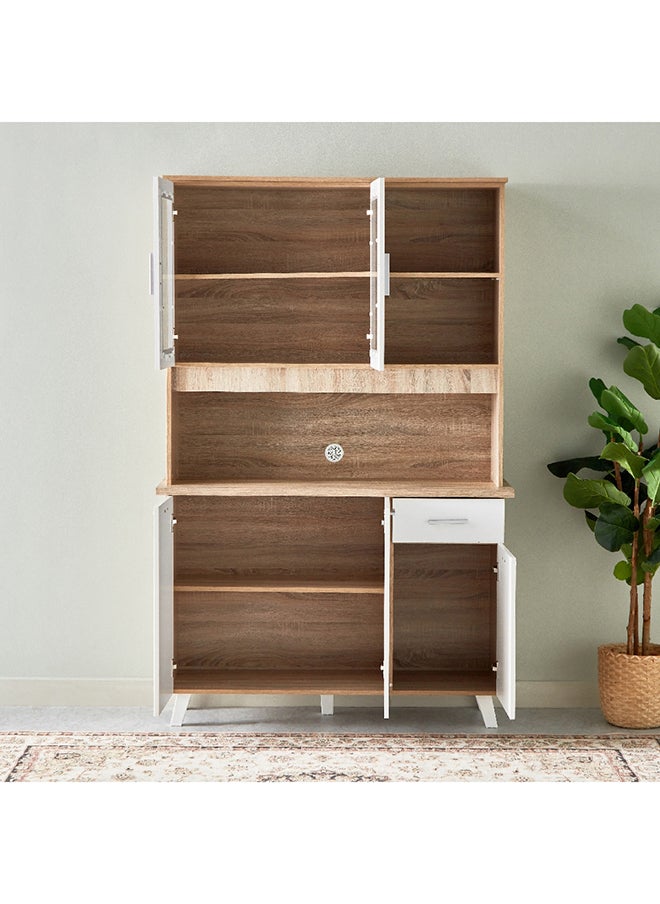 Home Box - Alford 3-Door Kitchen Cabinet with Drawer and Hutch 120 x 185.9 x 40 cm - Image 1