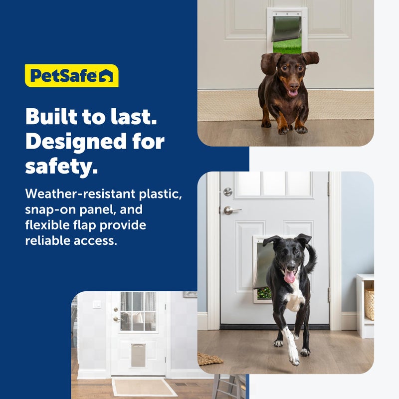 PetSafe Plastic Pet Door - Easy Install for Wood, PVC Metal & Paneled Doors - Rust-Free Plastic Frame - Flap Dimensions 10 1/4" W x 16 1/4" H - for Large Dogs Weighing Up to 100 lb - Image 5