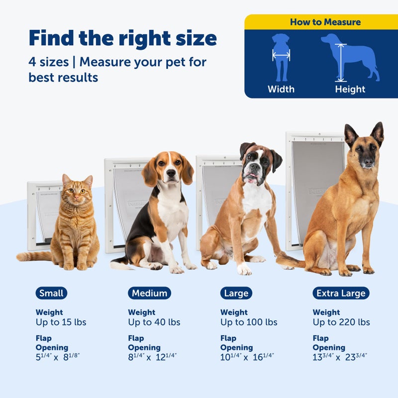 PetSafe Plastic Pet Door - Easy Install for Wood, PVC Metal & Paneled Doors - Rust-Free Plastic Frame - Flap Dimensions 10 1/4" W x 16 1/4" H - for Large Dogs Weighing Up to 100 lb - Image 4