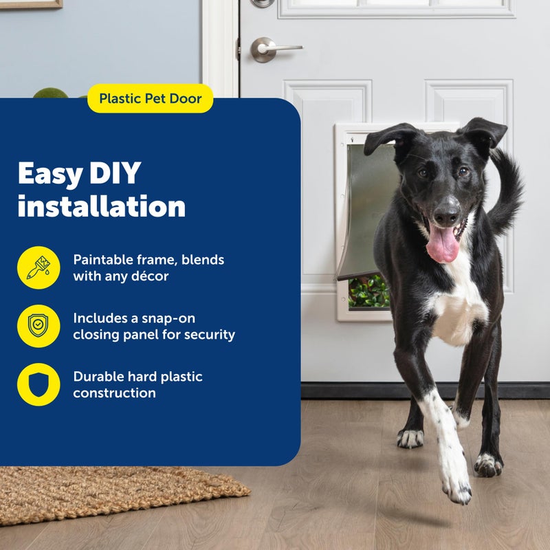 PetSafe Plastic Pet Door - Easy Install for Wood, PVC Metal & Paneled Doors - Rust-Free Plastic Frame - Flap Dimensions 10 1/4" W x 16 1/4" H - for Large Dogs Weighing Up to 100 lb - Image 2