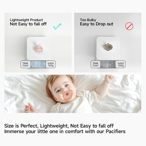 Garkoko Baby Pacifiers 1-6 Month, Breast-Like Shape Soft Silicone Newborn Pacifiers 3 Months with Large Air Holes, BPA-Free, 4pcs - Image 5