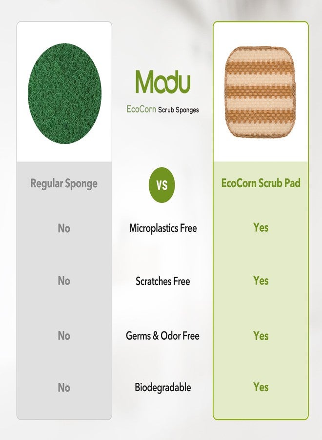 Modu 10 Pcs EcoCorn Dish Scrubber, Dishwashing Mesh Net, Kitchen Scrub Sponges-Biodegradable Corn Fiber, Non-Scratch, Ordor-Free, Microplastic-Free, All Purpose Kitchen & Household Cleaning (10 count) - Image 3