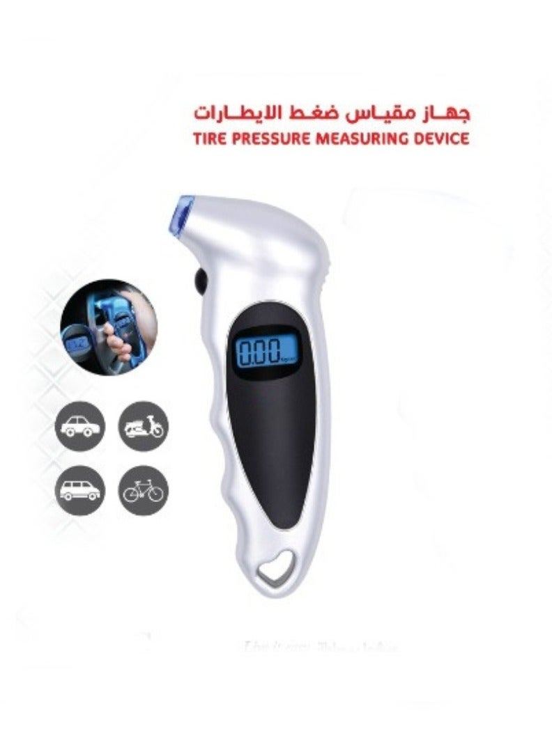 Generic Digital Tire Pressure Gauge with 4 Settings for Car, Truck and Bike with Backlit Display and Non-Slip Grip 