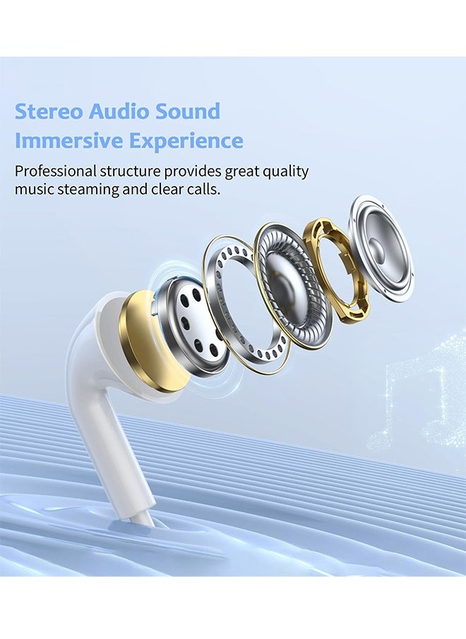 Generic - Wired Earbuds Headphones with Lightning Plug & Microphone for iPhone, Built-in Volume Control, High Bass Stereo Wired Earphones for iPhone, iPad, & Compatible with Other Lightning Port Devices, All iOS System (White) - Image 1