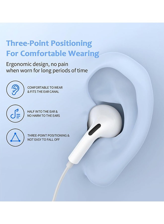 Generic - Wired Earbuds Headphones with Lightning Plug & Microphone for iPhone, Built-in Volume Control, High Bass Stereo Wired Earphones for iPhone, iPad, & Compatible with Other Lightning Port Devices, All iOS System (White) - Image 1