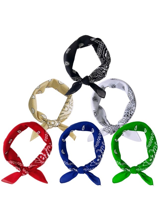 الرجال النساء الباندانا القطن، 6 حزمة، سكوير بيزلي المنديل وربطة الرأس سكارف - Image 5