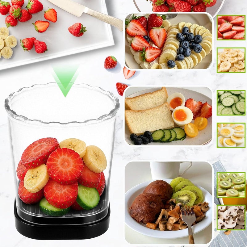 Hendiy Strawberry Slicer with Stainless Blades | Egg & Fruit Slicer Cup for Banana, Cucumber, Mushroom | ABS Detachable Kitchen Gadget - Precision Berry Cutter Tool (Black, 1-Pack) - Image 2