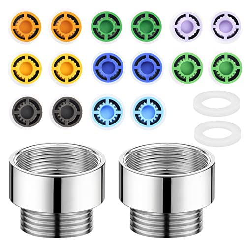 Mofuiry 20Pcs Shower Flow Reducer Limiter- 1/2 Inch Shower Head Pressure Reducer Shower Flow Restrictor Insert Water Saver Adapter Water Flow Reducer For Shower Head Handheld Shower 1.2/1.5/1.8/2/2.2/2.5 GPM - Image 1