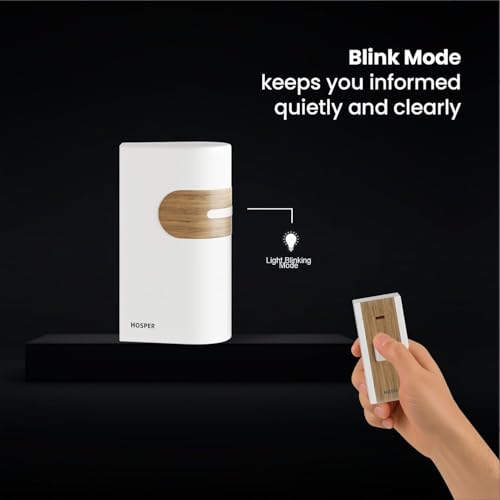Hosper Wireless Doorbell | No Wi-Fi Required Remote Door Bell with 38 Multiple Ringtones & Adjustable Volume | Cordless Calling Bell for Home, Office, Elder Assistance – White Wood Finish - Image 3