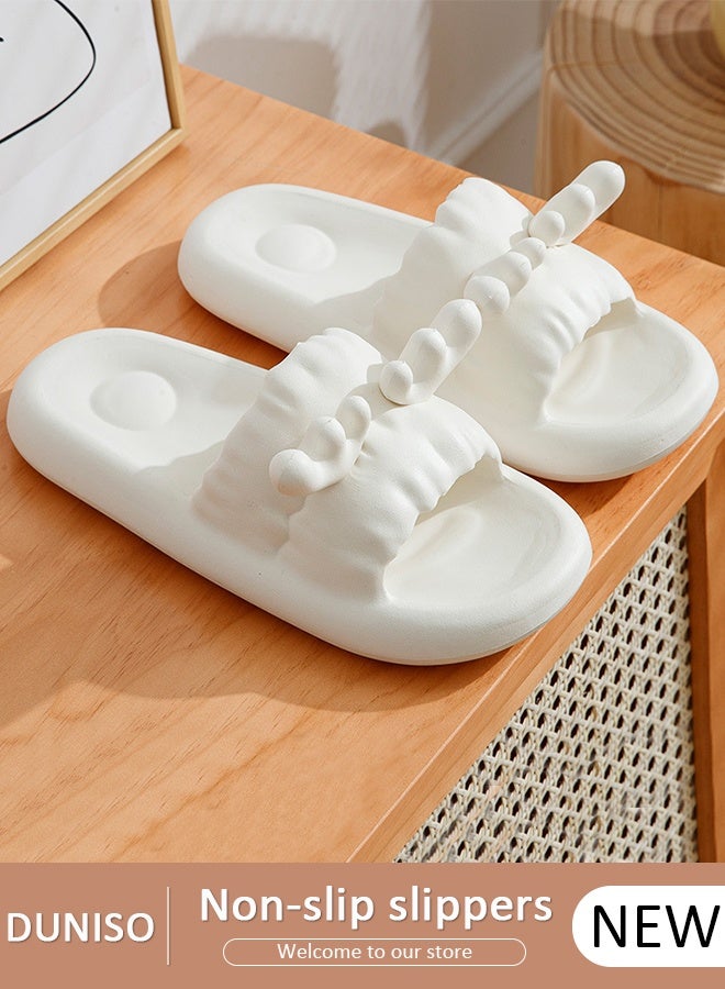 DUNISO Non-Slip Slippers for Women Quick Drying Slide Sandal with Thick Sole Non-Slip Soft Shower Slippers Open Toe Spa Bath Pool Gym House Sandals for Indoor & Outdoor - Image 1