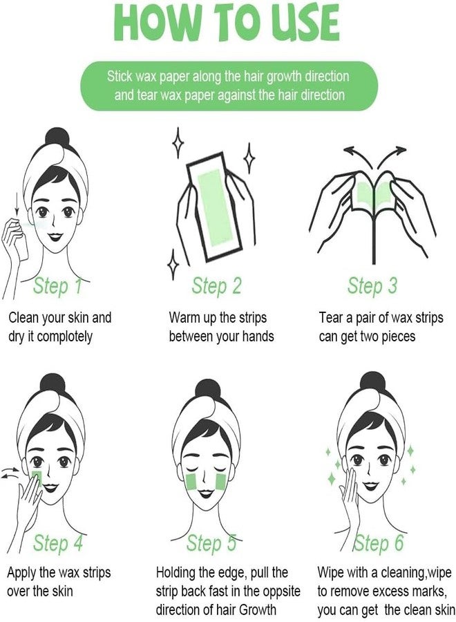 RINPOCHE Hair Removal Ready to Use Cold Waxing Strip Painless & Quick Eyebrows Upper Lip Chin Facial Wax Strips Kit for Gril's and Women's (Random) (Pack Of 10) - Image 5