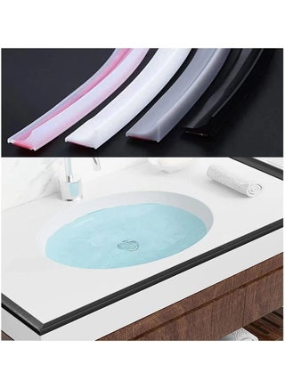 Kitchen Water Splash Guard – TPE Shower Threshold Door Bottom Seal Strip For Sink & Countertop (White, 100cm)