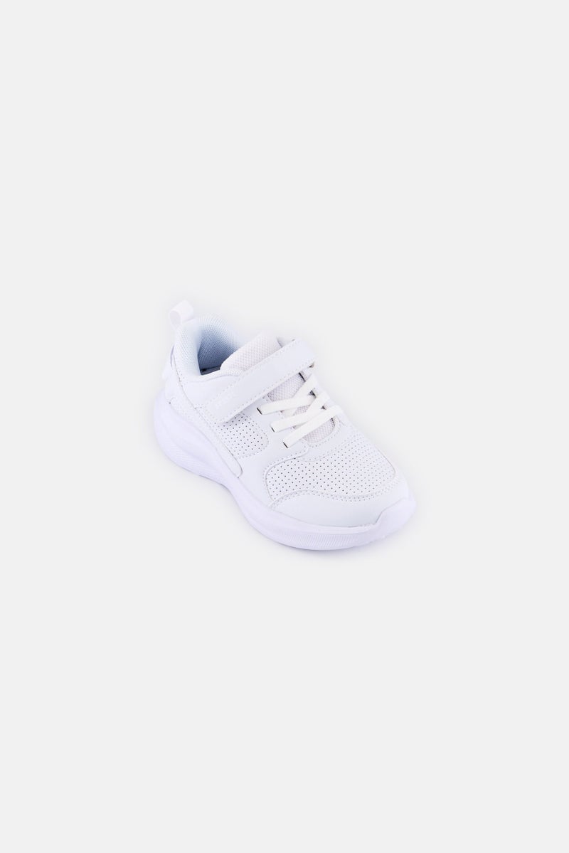 RBX Kids Girls Velcro Closure School Shoes, White  - Image 1