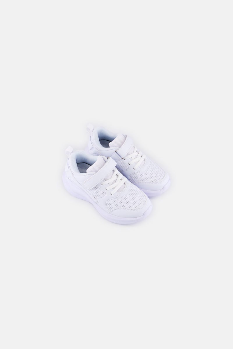 RBX Kids Girls Velcro Closure School Shoes, White  - Image 4