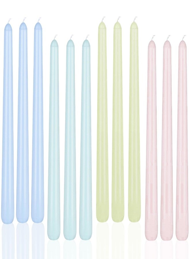 LPUSA 10" Colored Taper Candles-12 Pack Tall Candlesticks-Unscented Dripless Candles 8 Hour Burn for Spring, Home Decor, Dinner, Holidays, Weddings,Christmas Home Decor - Image 1