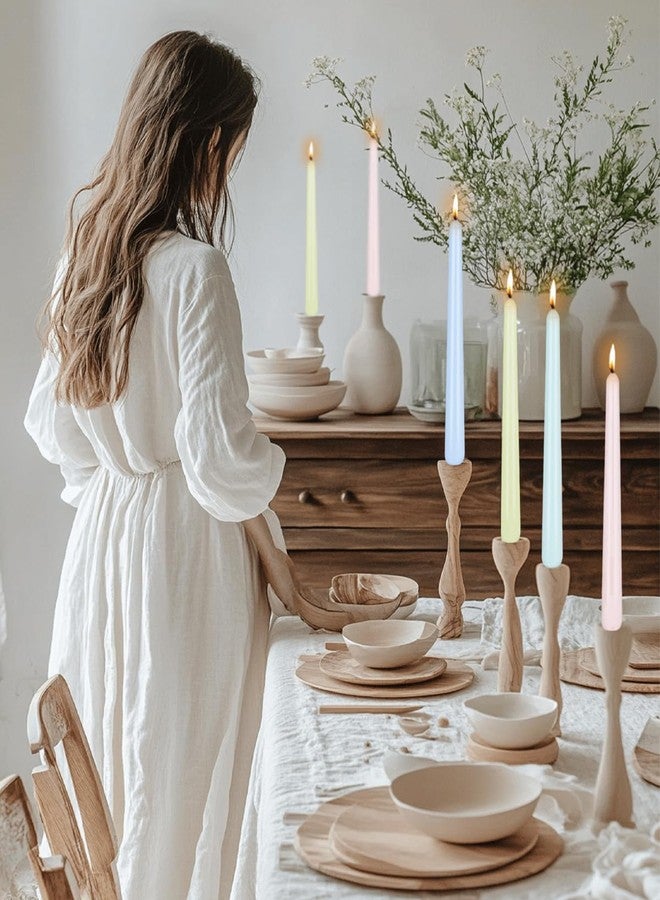 LPUSA 10" Colored Taper Candles-12 Pack Tall Candlesticks-Unscented Dripless Candles 8 Hour Burn for Spring, Home Decor, Dinner, Holidays, Weddings,Christmas Home Decor - Image 5