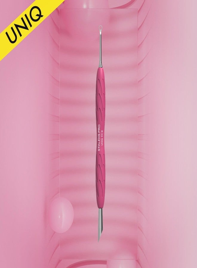 ستالكس برو أداة دفع الأظافر STALEKS PRO المطاطية بمقبض سيليكون UNIQ 11 TYPE 2 (أداة دفع مشطوفة وحلقة) - Image 2