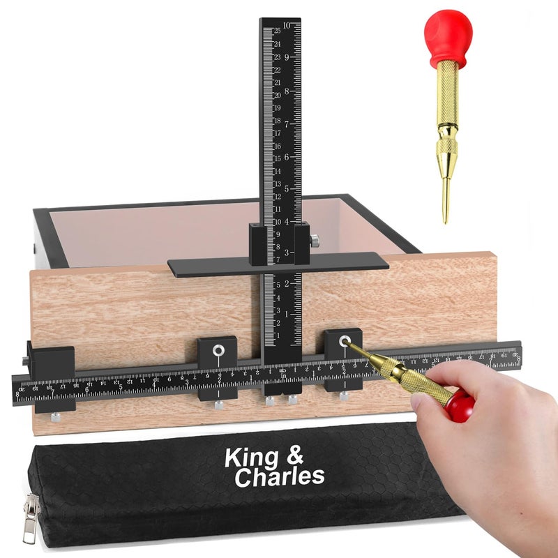 King&Charles Cabinet Hardware Jig, Aluminum Alloy Cabinet Handle Jig with Automatic Center Punch, Avoid Jitter Caused by Direct Drilling, Use for Handles and Pulls on Drawers/Doors. - Image 1