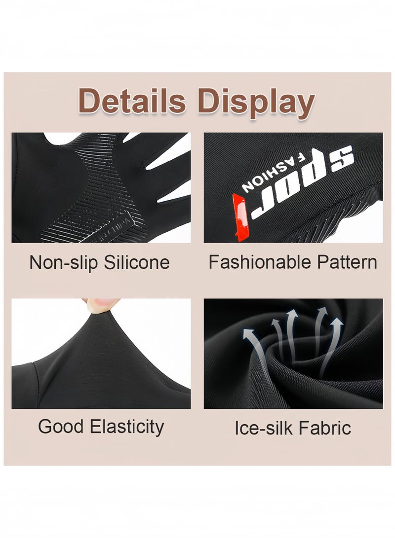 Generic Summer Fishing Gloves for Men UV Sun-Protection Cycling Gloves Anti-Slip Fingerless Gloves for Driving Hiking Outdoor  - Image 3