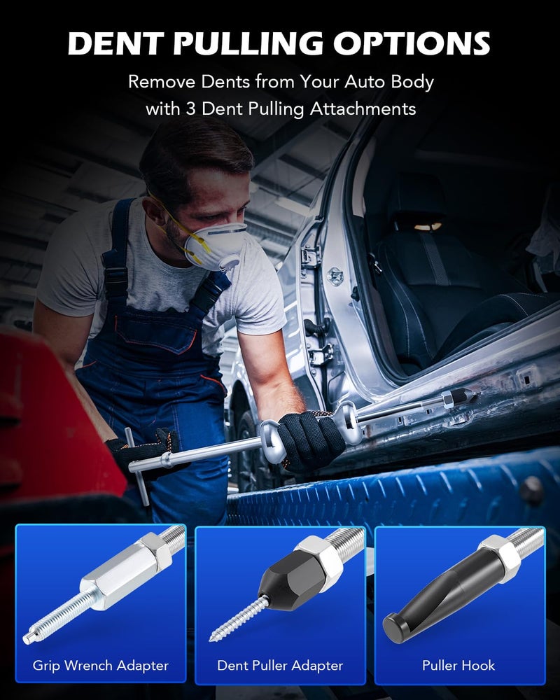 Orion Motor Tech مجموعة أدوات سحب المطرقة المنزلقة Orion Motor Tech 9-Way، مزيل محامل محور العجلة الأمامية وأداة سحب عمود المحور الخلفي، مجموعة أدوات سحب الخدوش - Image 5
