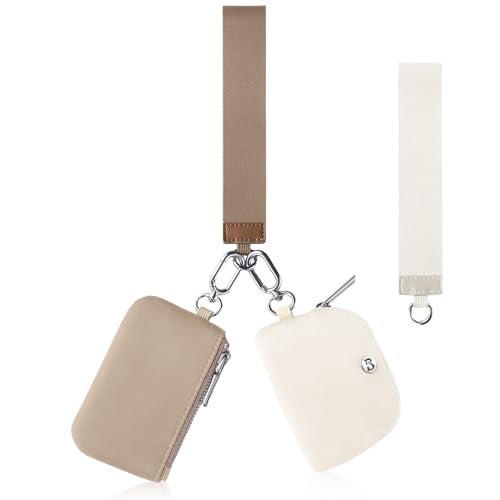 Babysun Mini Zip Around Dual Pouch Wristlet With 2 Straps Wristlet Keychain Wallet for Women Coin Purse Small Cute for Teen Girl - Image 1