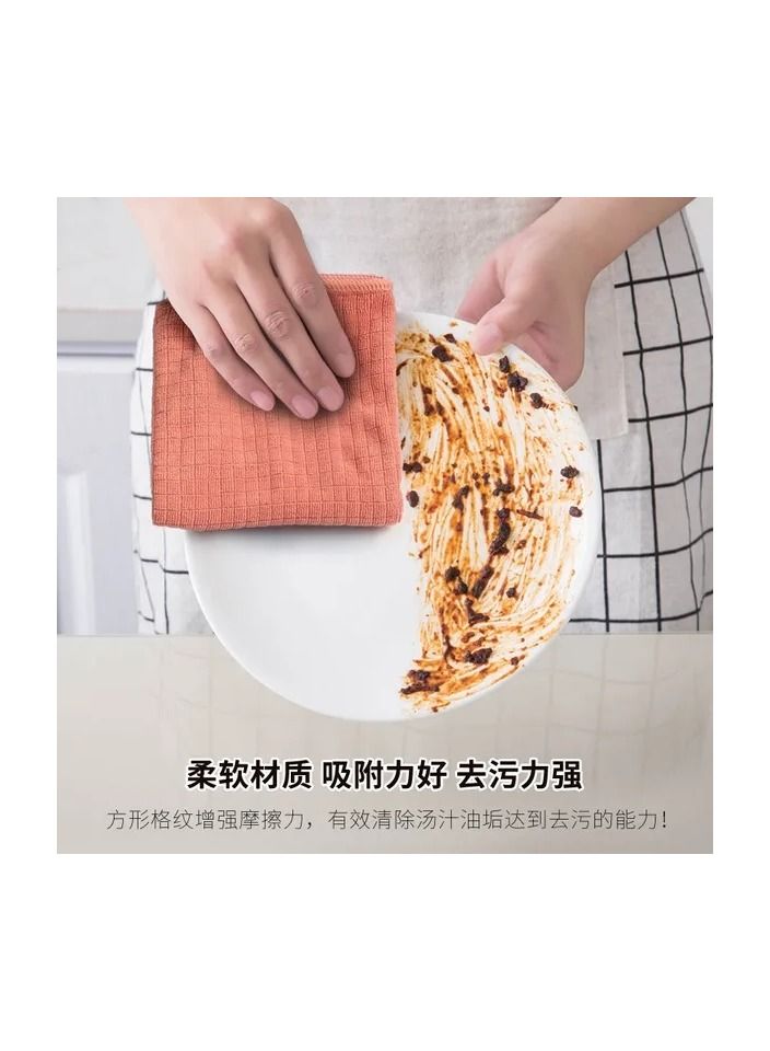4-Pieces Oil and Stain Free Cleaning Towel Rag,Glass Kitchen Cleaning Cloth,Wipes Table Window Car Dish Towel Fish Scale Rag,Mix 4 Colours  - Image 5