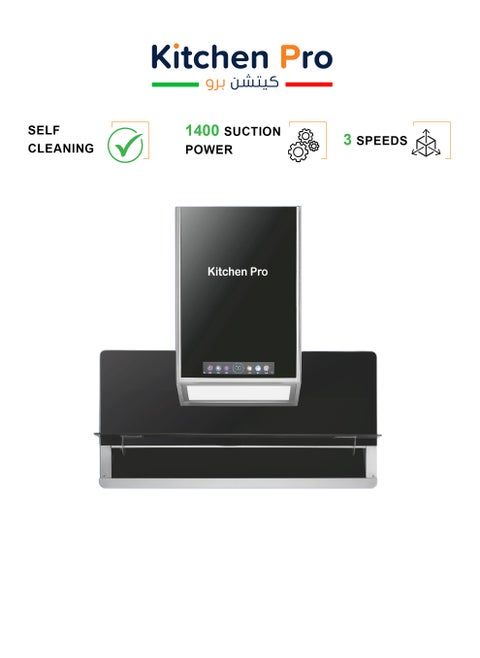 Modern Artificial Intelligence Extractor Hood - 90 CM - 1400 Suction Power - Black - AAS-9303