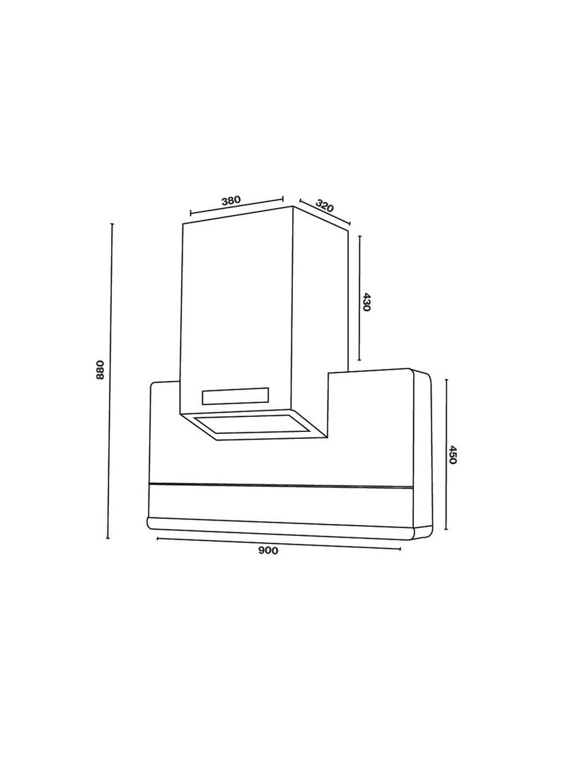 kitchen Pro - Modern Artificial Intelligence Extractor Hood - 90 CM - 1400 Suction Power - Black - AAS-9303 - Image 1