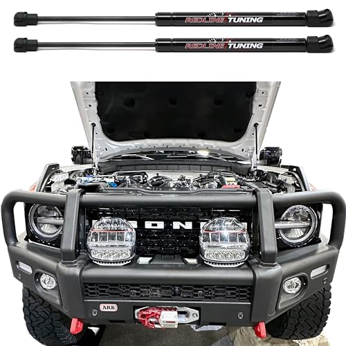 Redline Tuning نظام Redline Tuning 21-11039-02 Hood MaxLIFT Plus متوافق مع Ford Bronco 2021+ (جميع المكونات باللون الأسود - نظام تركيب بالبراغي) - Image 4