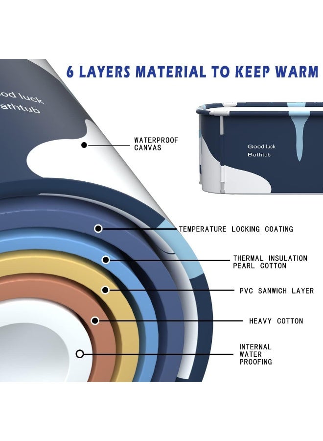 WALALLA Waterproof Large Portable Foldable Layer Bathtub and Family SPA Soaking Tub Barrel, Household Shower with Organizer Bag - Image 4