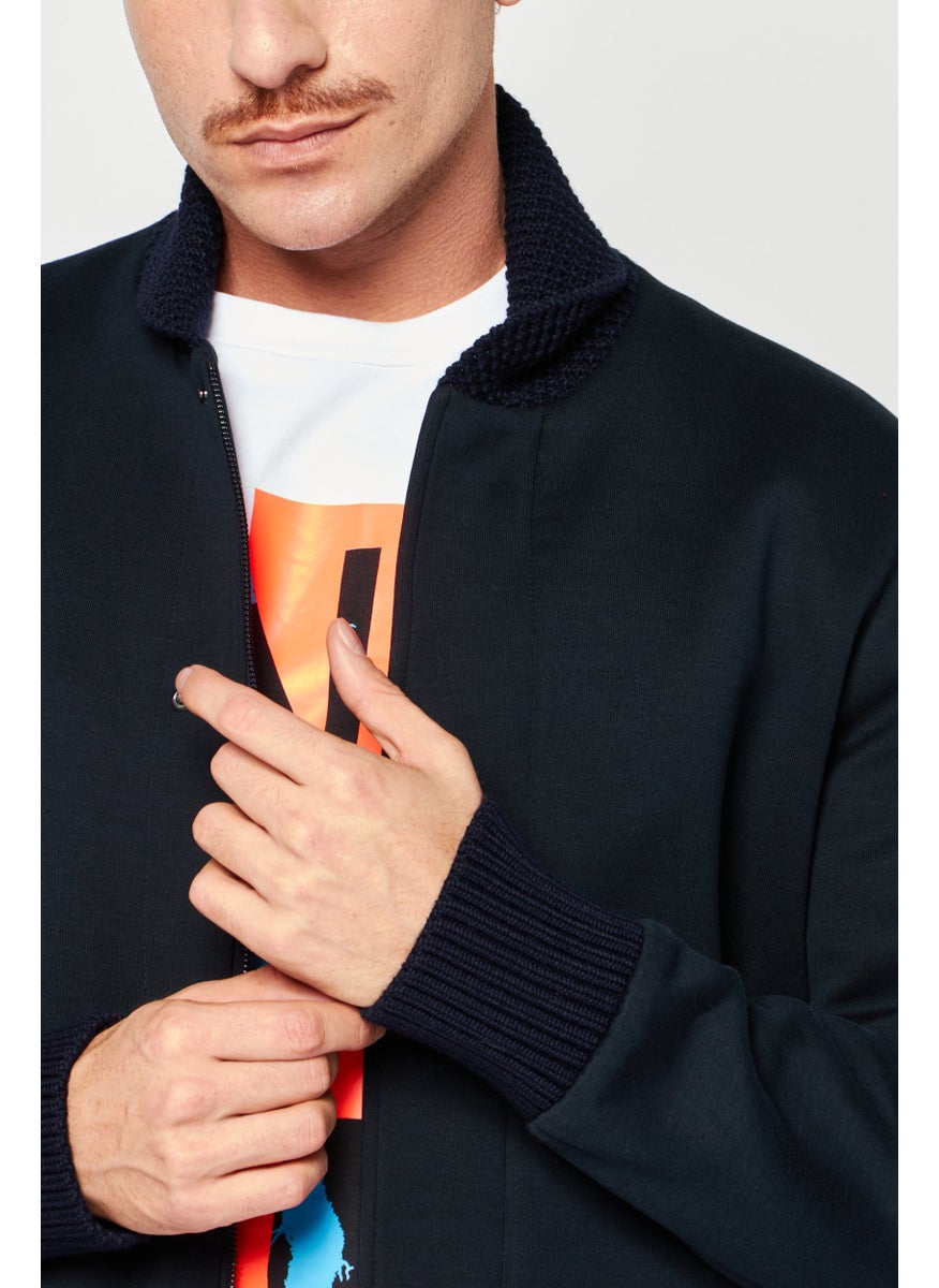 EMPORIO ARMANI Men Long Sleeves Plain Bomber Jacket, Black  - Image 2