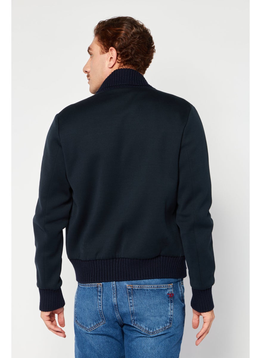 EMPORIO ARMANI Men Long Sleeves Plain Bomber Jacket, Black  - Image 3