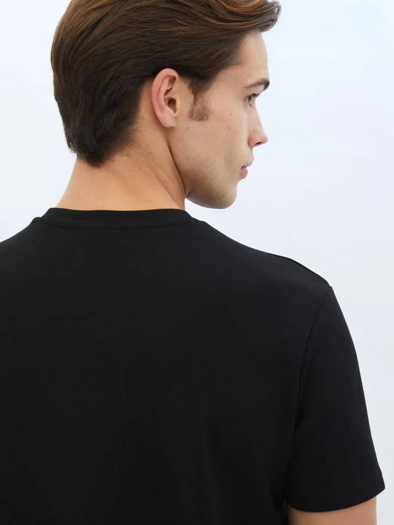 كيب Black Plain Crew Neck T-Shirt