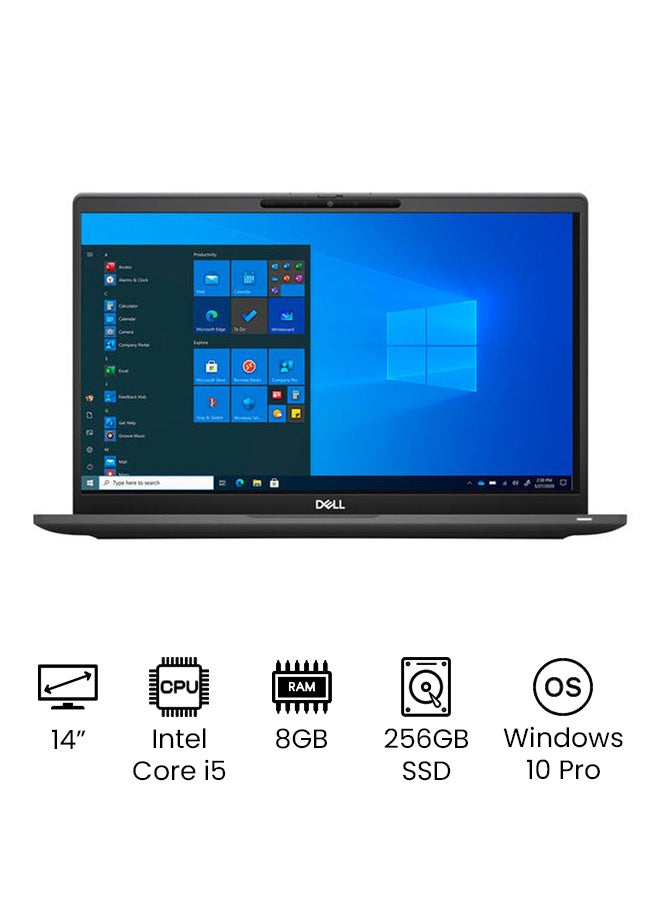 ديل لابتوب لاتيتيود 7420 بشاشة IPS مقاس 14 بوصة بدقة كاملة الوضوح ومعالج إنتل كور i5-1145G7 من الجيل الحادي عشر/ ذاكرة رام DDR4 سعة 8 جيجابايت/ محرك أقراص M.2 SSD سعة 256 جيجابايت/ بطاقة رسومات إنتل أيريس XE مدمجة/ نظام ويندوز 10 برو/ إصدار عالمي اللغة الإنجليزية أسود - Image 1
