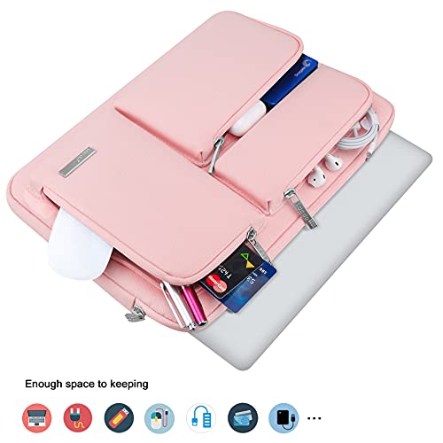 Lacdo 360° Protective Laptop Sleeve Case for 13 inch New MacBook Air M4 A3240 2025, M3 A3113, M2 A2681, M1 A2337 | 13" MacBook Pro M2/M1 A2338 A2251 | 13" iPad Pro M5 / iPad Air M3 Computer Bag, Pink - Image 4