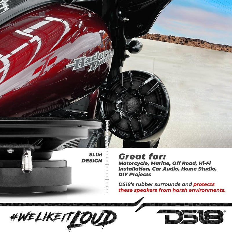 DS18 PRO-CF6.4SL 6.5" Slim Speaker - 500 Watts RMS, Carbon Fiber Cone, Water Resistant - Image 3
