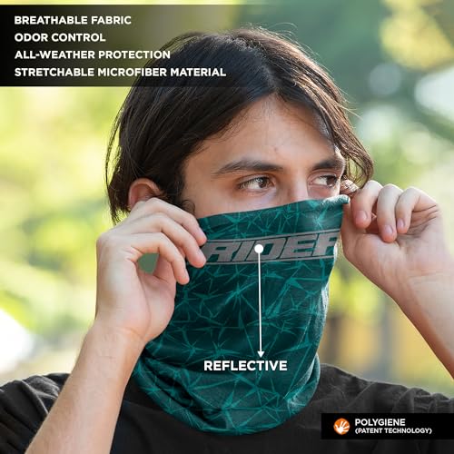 WANDERLOOMS Rider Reflective UV Protection Unisex Bandana Mask for Men & Women | Antibacterial Polygiene Neck Gaiter | Breathable Headwrap & Headscarf | Lightweight Free Size Biking - Image 5