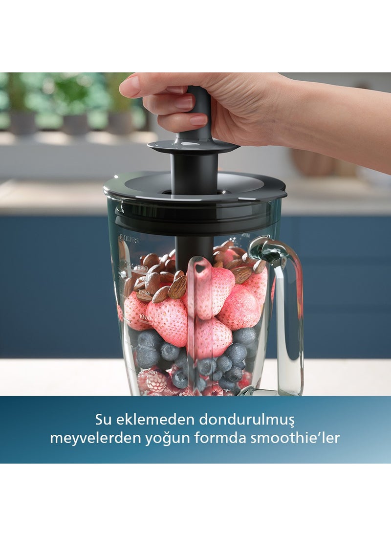 5000 Series Blender 1200 Watt, ProBlend Plus Technology, 2L Capacity Glass Jar, 3 Speeds and Pulse Feature, HomeID, HR3030/00