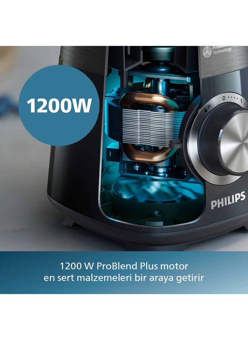 5000 Series Blender 1200 Watt, ProBlend Plus Technology, 2L Capacity Glass Jar, 3 Speeds and Pulse Feature, HomeID, HR3030/00