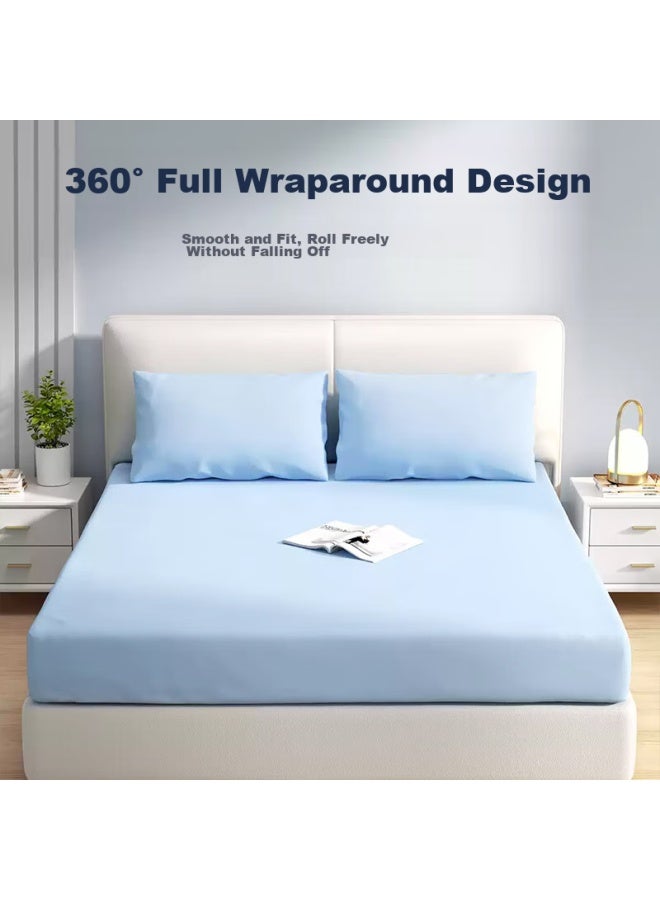 Jajalin Disposable Four-piece Travel Hotel Bedding Set With Sheets, Duvet Cover, Pillowcases, Thickened Bedding For Tourism, Double Bed Set - Image 5