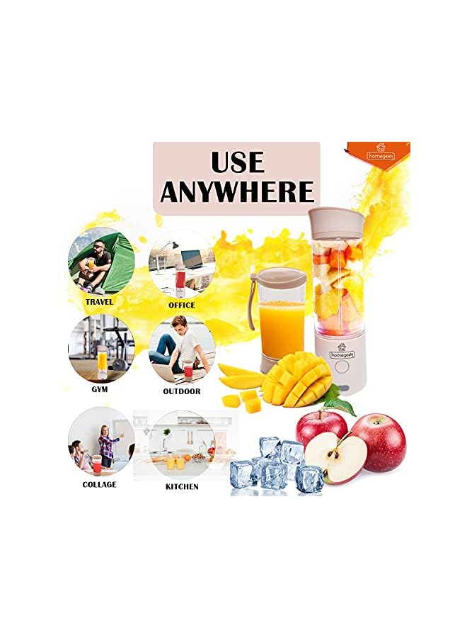 IAF خلاط محمول، صانع سموذي 400 مل، كوب عصير كهربائي مع 6 شفرات وبطارية قابلة للشحن USB بسعة 4000 مللي أمبير للمكتب، الرياضة، السفر، الصالة الرياضية والأنشطة الخارجية - Image 3