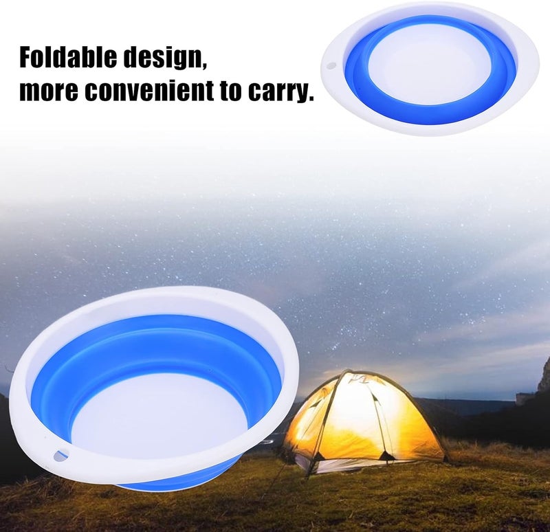 Collapsible Washing Basin Portable Multifunctional Plastic Rubber Vegetable Washing Bucket for Travel Camping Outdoor Activities (M) - Image 5