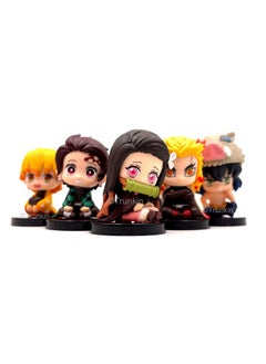 Trunkin Trunkin Demon Slayer Figures Chibi Small Action Figures Set Of 5 Model A, 2-3 Inches Kimetsu No Yaiba Anime Figurines Small Sitting Set,Multicolor  - Image 5